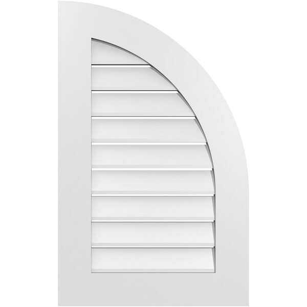 Ekena Millwork Quarter Round Top Right Surface Mount PVC Gable Vent w/ 3-1/2"W x 1"P Standard Frame, 20"W x 32"H GVPQR20X3201SF - main